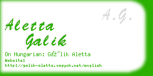 aletta galik business card